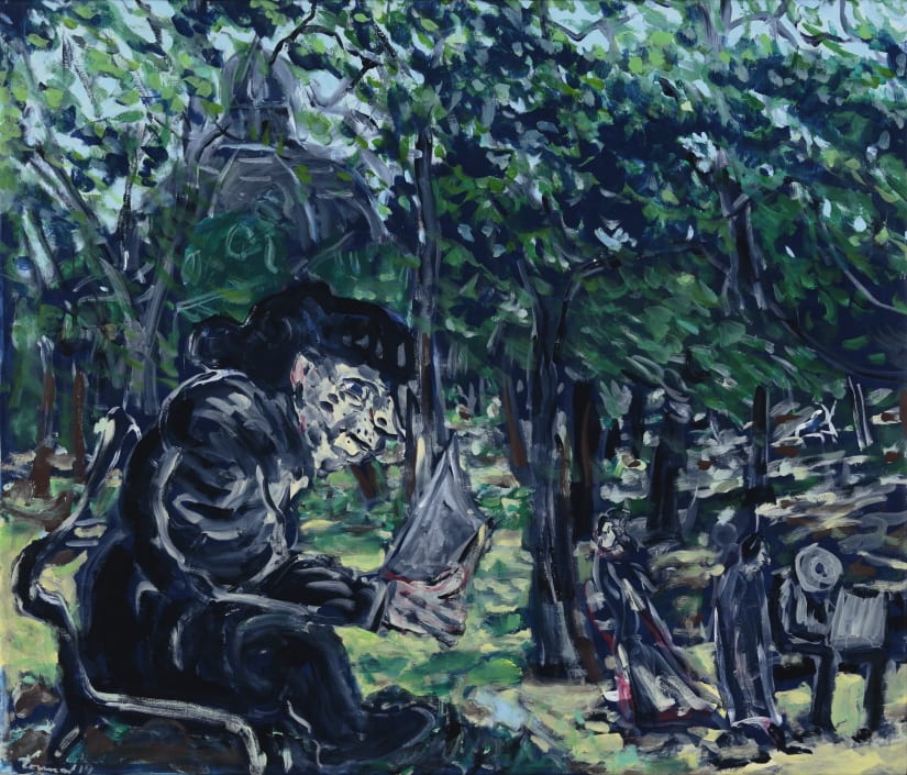 Kevin Connor 'Morning, Jardin de l’Hôpital Pitié-Salpêtrière, Paris' 2019 acrylic paint on polyster canvas 95 x 106.5 cm
