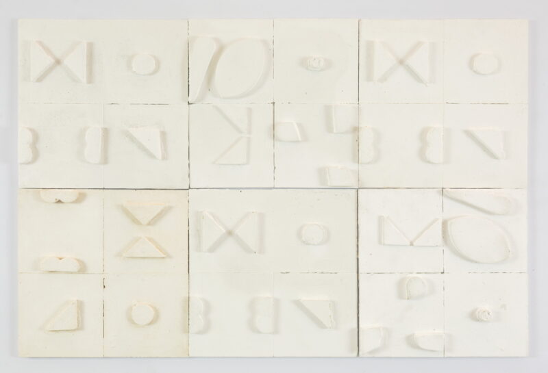 Antonia Sellbach 'Form relief 5, 6, 7, 8, 9, 10' 2023 plaster and hydrostone 40 x 60 cm $5,500
