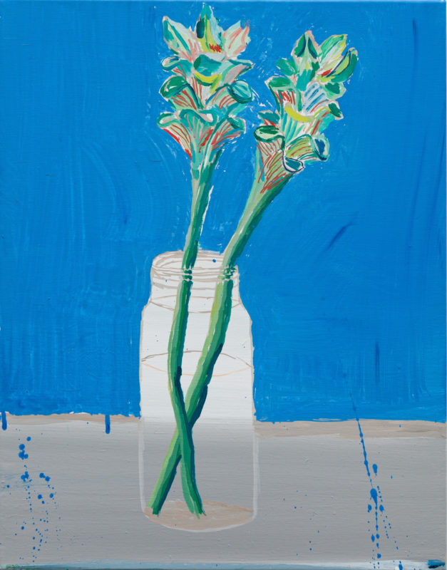 13. Sally Anderson 'Tulip ginger on the way to Hannah's' 2022 acrylic on canvas 46 x 36 cm