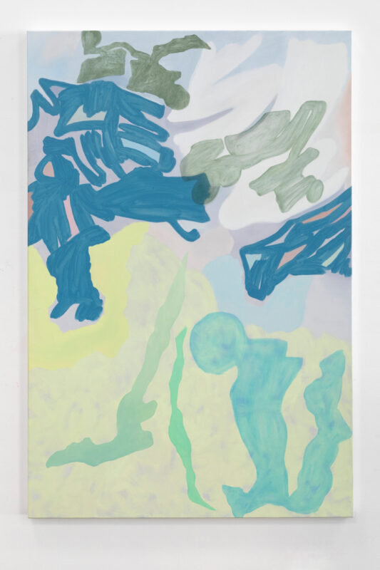 Tonee Messiah 'Surges on repeat' 2023 oil on polycotton 152 x 102 cm