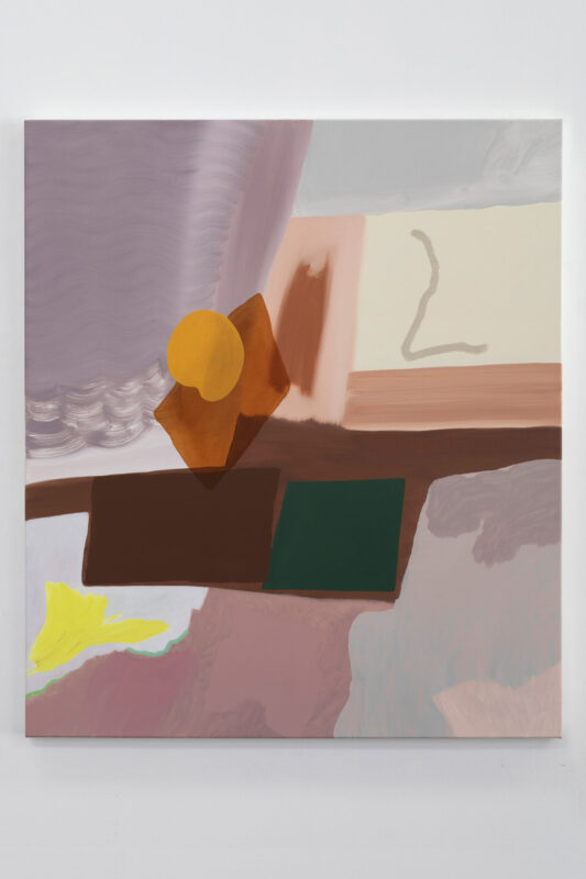 Tonee Messiah 'Slices, films, capacity ' 2023 oil on polycotton 122 x 107 cm