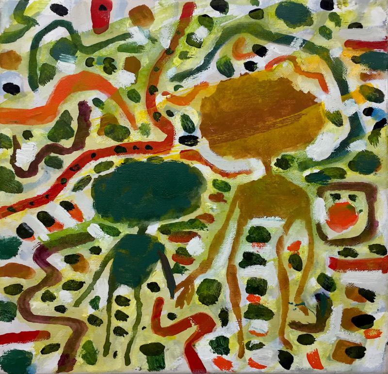 Guy Warren 'Wrapped' 2021 oil and acrylic on canvas 30 x 30 cm