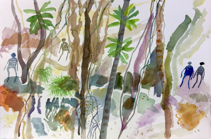 Guy Warren 'Dense (2)' 2021 watercolour, unframed 38 x 58 cm