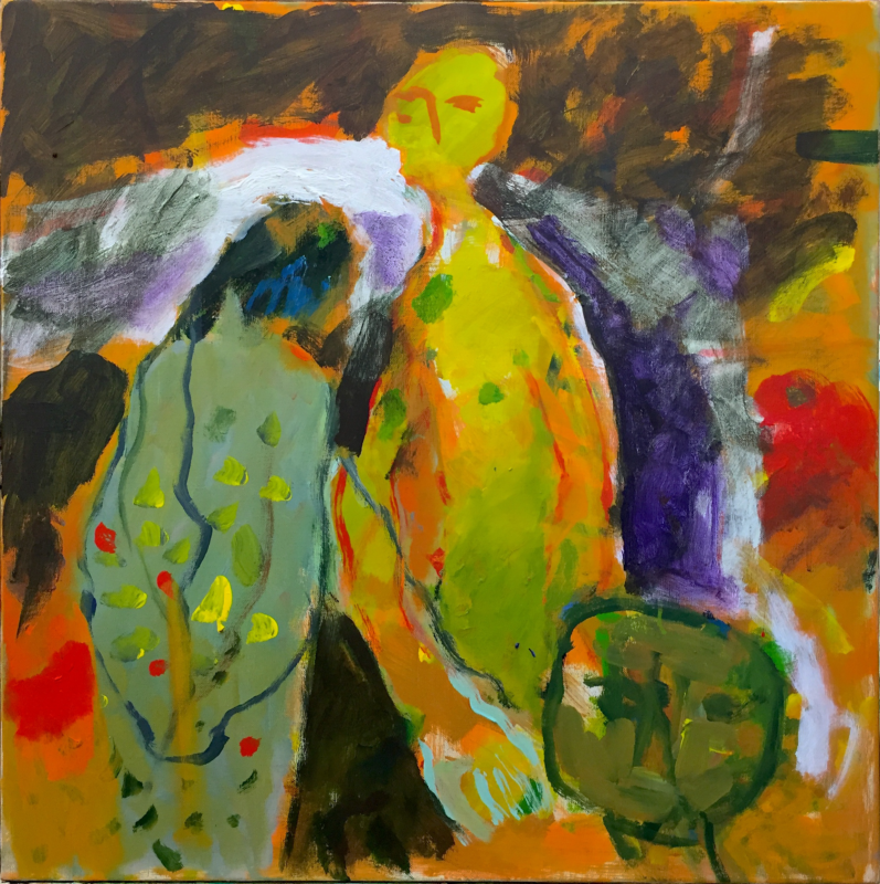 Guy Warren 'Conversation piece' 2021 acrylic on canvas 66 x 66 cm
