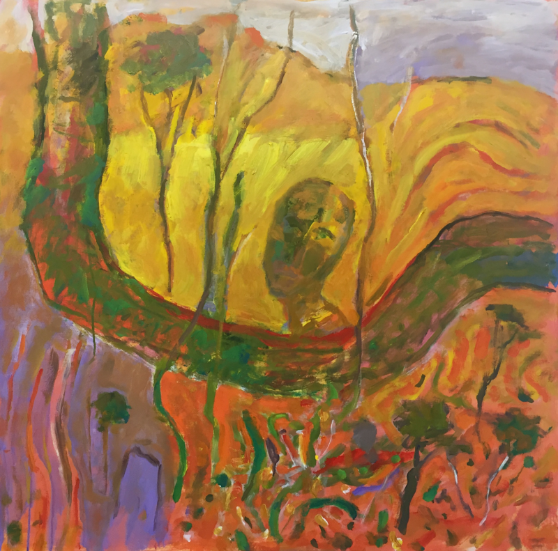 Guy Warren 'Morning Walk' 2021 oil and acrylic on canvas 91 x 91 cm