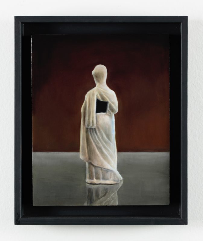 Kez Hughes 'Tangara, 325-300 BC, Louvre Museum, Paris' 2024 oil on board 25 x 20 cm $1,900