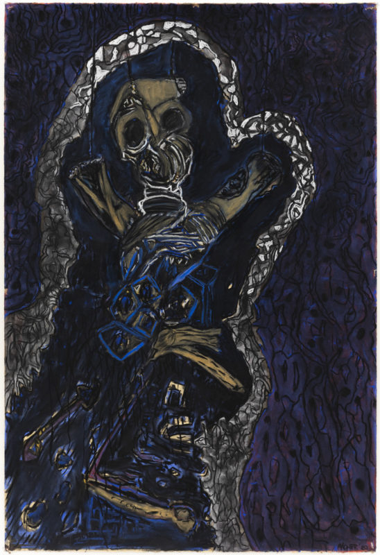 5. Suzanne Archer 'Bugbear-Custodian Series ' 2020 ink and chalk pastel, unframed 113 x 76.5 cm