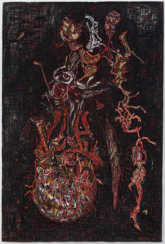 3. Suzanne Archer 'Cornucopia-Custodian Series ' 2021 chalk pastel and ink, framed 150 x 100 cm