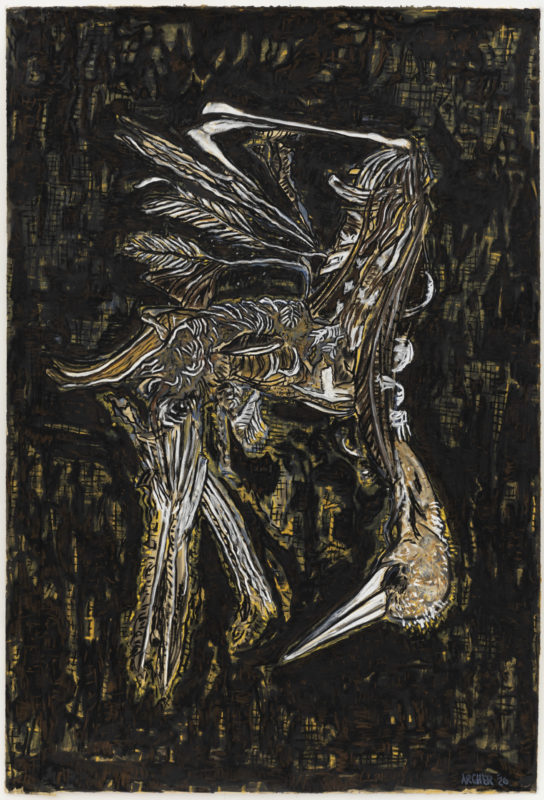 10. Suzanne Archer 'Preservation- Custodian Series' 2020 ink, chalk pastel and water, unframed 113 x 76.5 cm