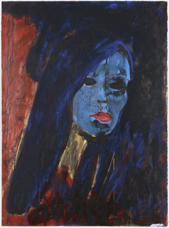 Suzanne Archer 'Bluesu (Under the Door Hostesses series)' 2015 Acrylic on paper 77 x 57 cm
