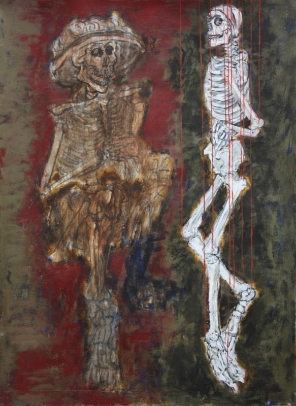 Suzanne Archer 'Ghost with skeleton' 2013 acrylic on paper 76 x 56 cm 