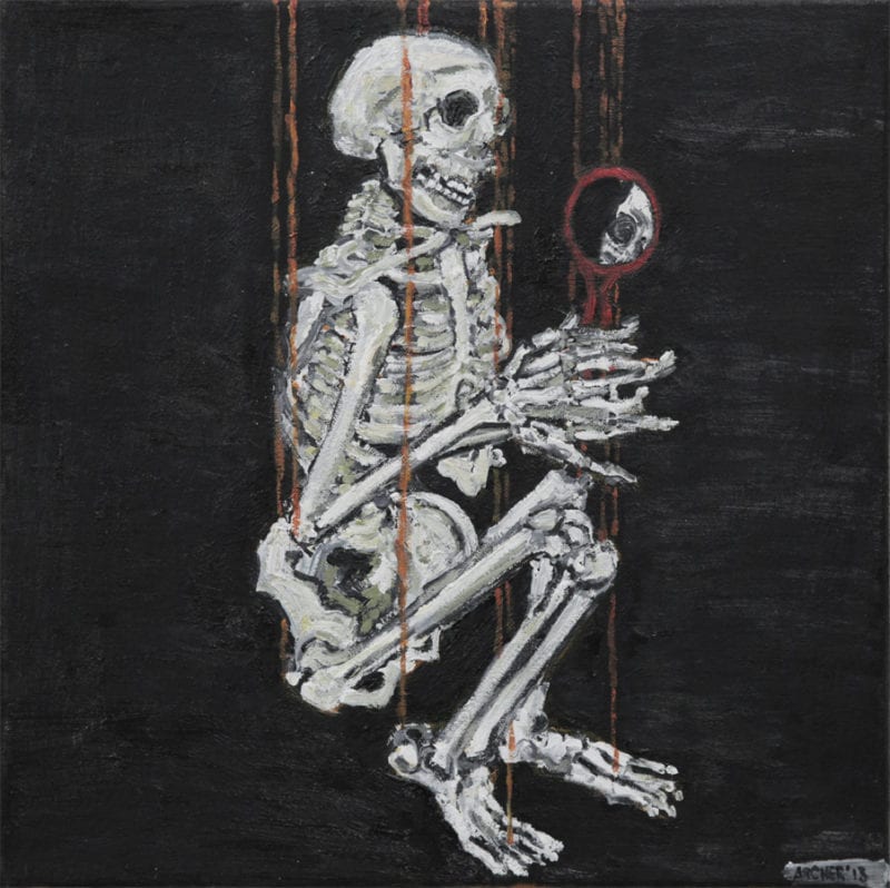 Suzanne Archer 'Skeletal Invocation' 2013 oil on canvas 40 x 40 cm 