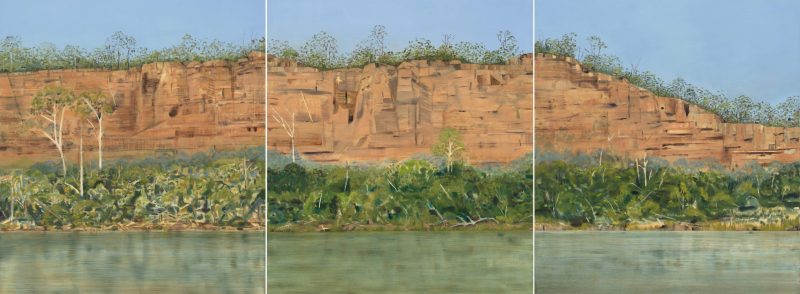 Betra Fraval 'Bundanon landscape ' 2025 oil on linen, triptych 91.5 x 244.5 cm $15,900