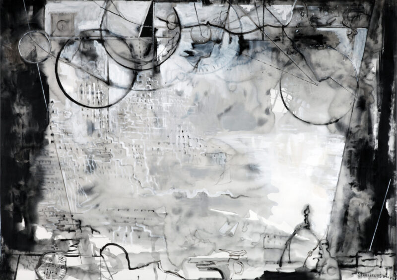 Wendy Stavrianos 'Connecting threads no. 2' 2023 acrylic on canvas 199 x 280 cm $45,000
