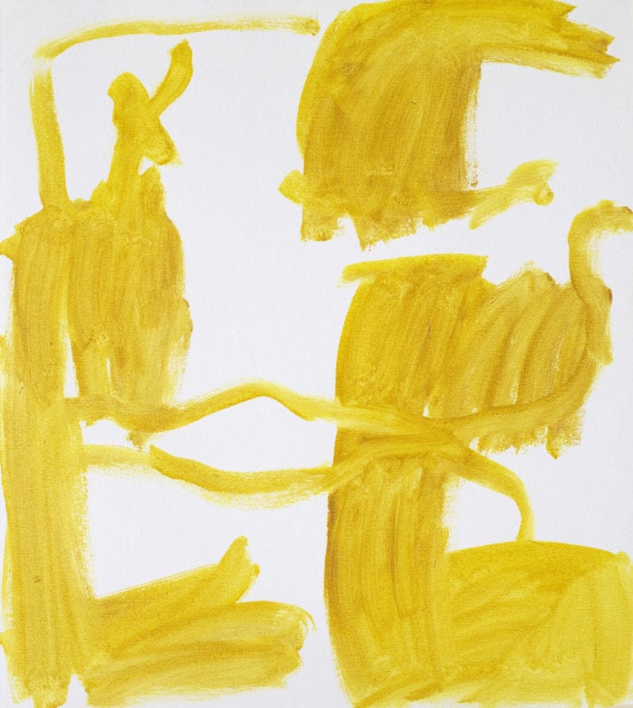 13. Eleanor Louise Butt 'Abstraction in mustard and white' 2019 oil on cotton 47 x 42 cm SOLD