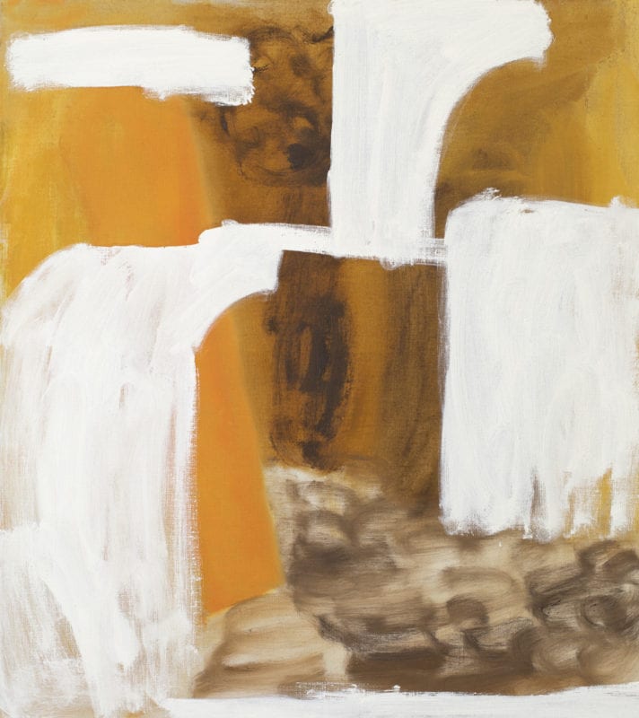 12. Eleanor Louise Butt 'Untitled (orange, brown, white)' 2019 oil on linen 50 x 45 cm SOLD