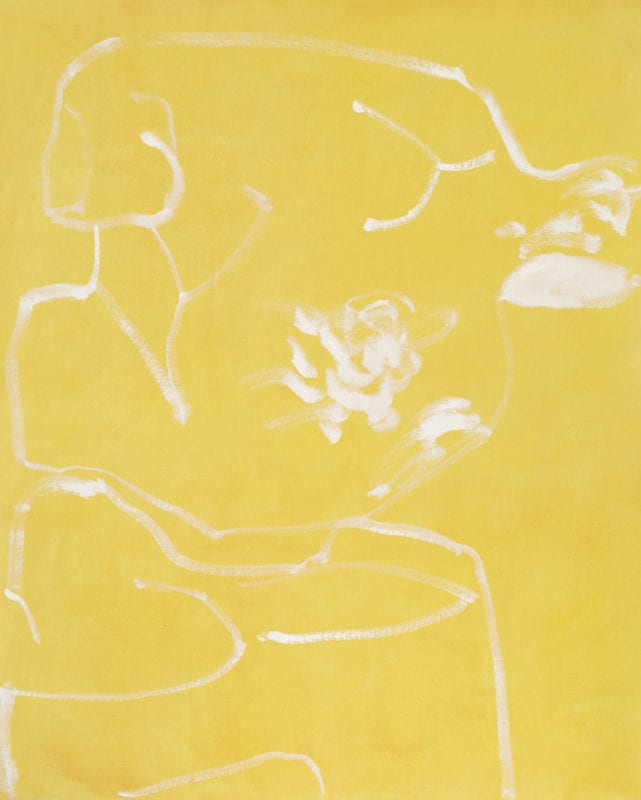Eleanor Louise Butt 'White sketch on warm ground' 2019 oil on cotton 127 x 100 cm $4,400