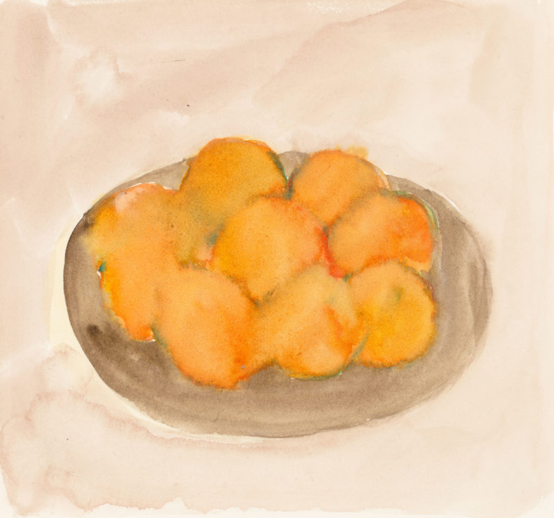 Eleanor Louise Butt 'Orange bowl' 2020 watercolour on watercolour paper, unframed 21.5 x 23 cm