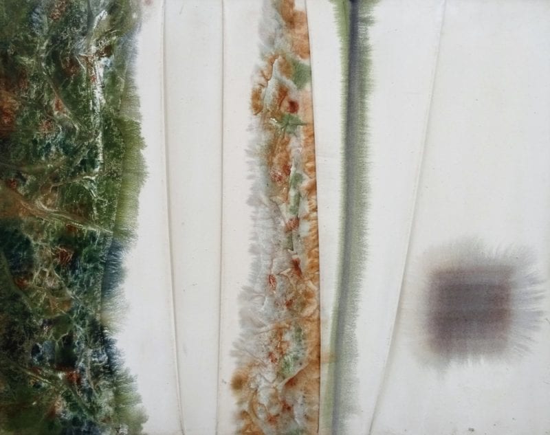 Guy Warren 'Escarpment Jamberoo' 1975 acrylic on canvas 80 x 102 cm $20,000