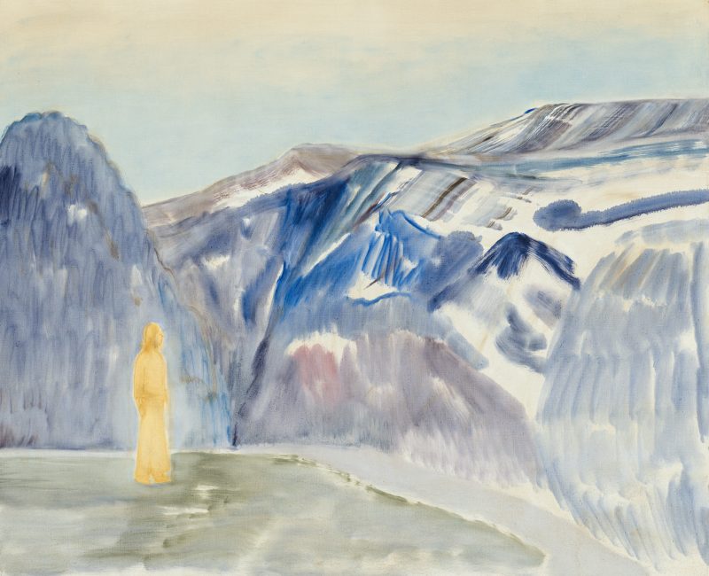 Betra Fraval 'Holding it lightly (after Sidney Nolan's 'Emma Minnie à Beckett "Ai Nostri Monti”' 1982)' 2025 oil on linen 112 x 138 cm $10,500