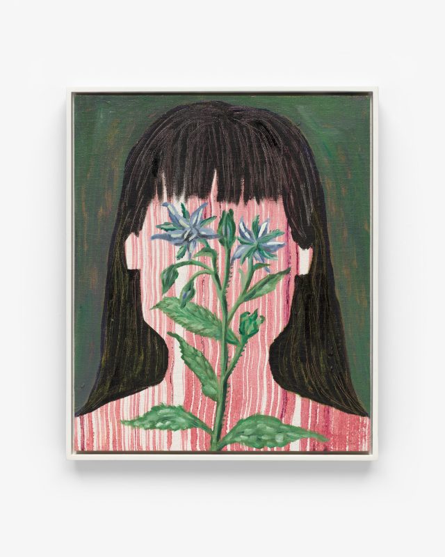 Tai Snaith 'I Borage, bring courage' 2025 oil on linen board, framed 30.5 x 25.5 cm $1,200