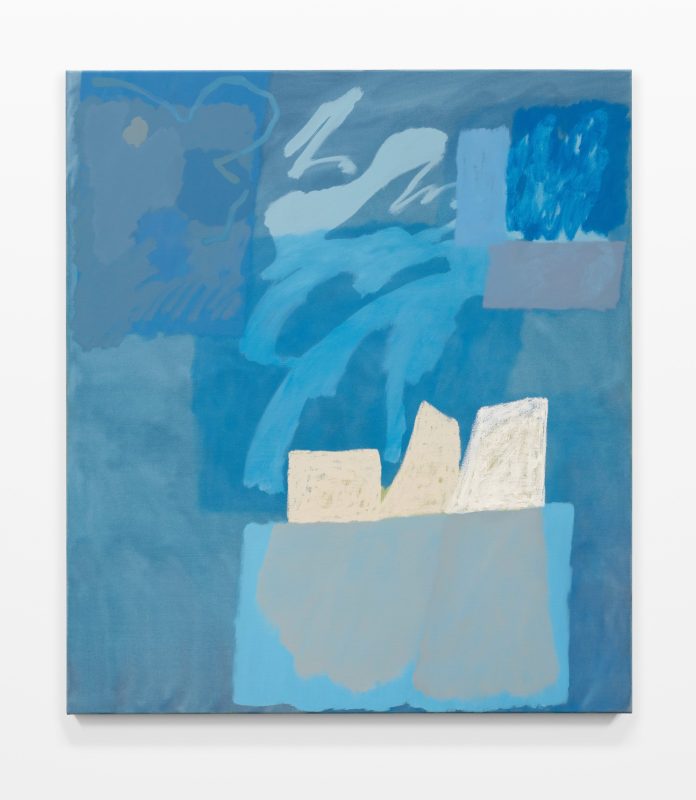 Tonee Messiah 'Slight Reposition on a Soft Decision' 2025 oil on poly cotton 122 x 107 cm $6,000