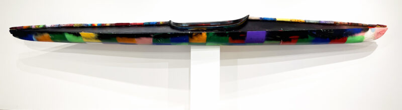Rhys Lee 'The journey' 2023 fibreglass, enamel & oil paint, paint rollers 23 x 450 x 59 cm