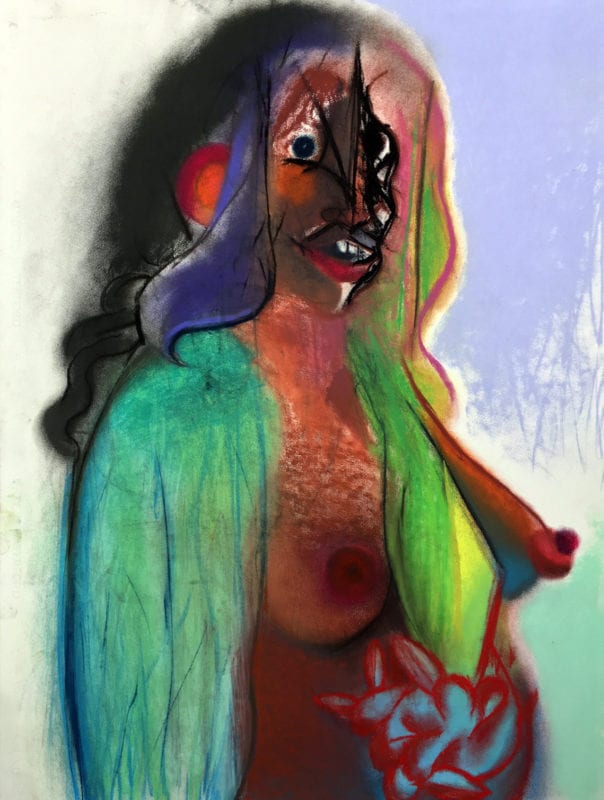 Rhys Lee 'Untitled 4' 2020 mixed media on paper 76 x 56 cm