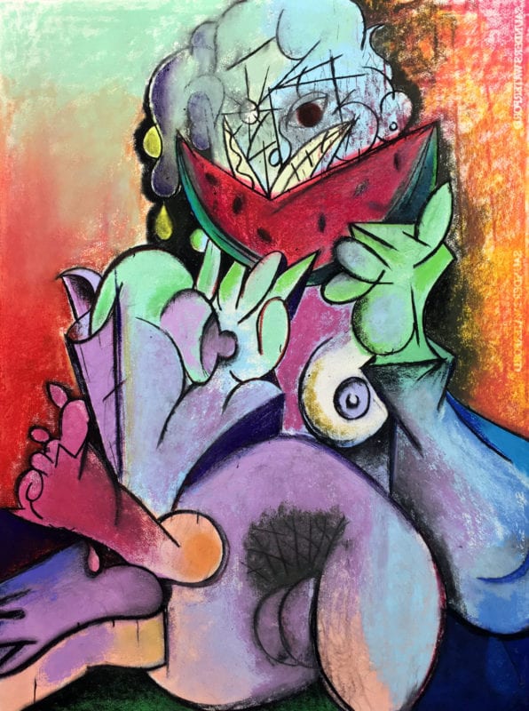 Rhys Lee 'Untitled 3' 2020 mixed media on paper 76 x 56 cm