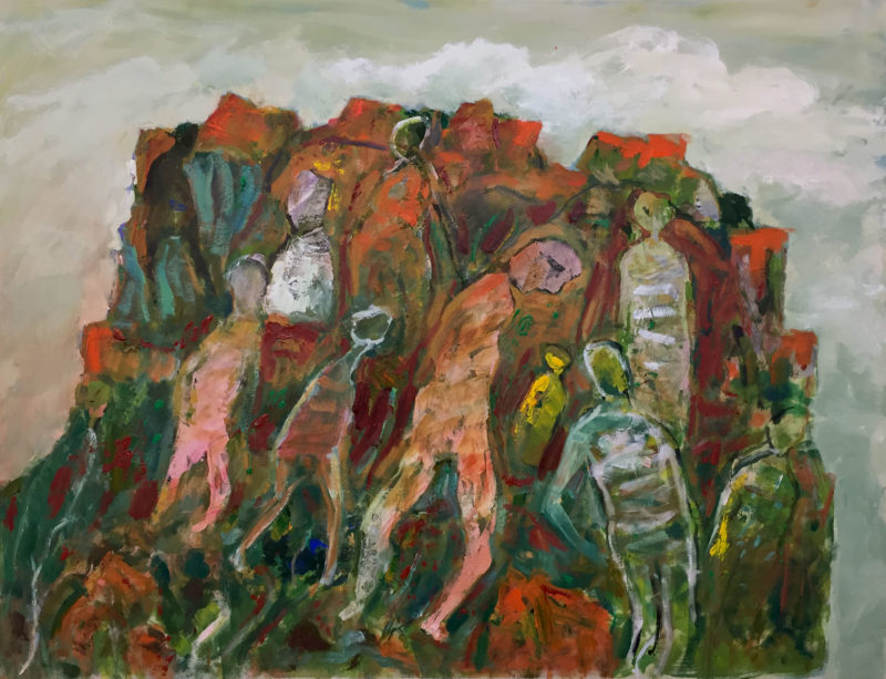 Guy Warren 'Mountains / Figures' 2021 acrylic on canvas 82 x 107 cm