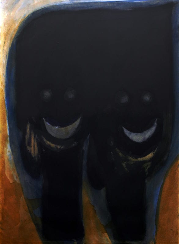 Rhys Lee SPIT SHINE #15 2016 Oil, charcoal and shellac on paper 76 x 57 cm