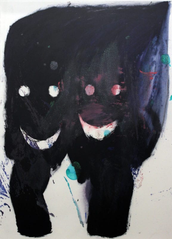 Rhys Lee SPIT SHINE #16 2016 Oil, charcoal and shellac on paper 76 x 57 cm 