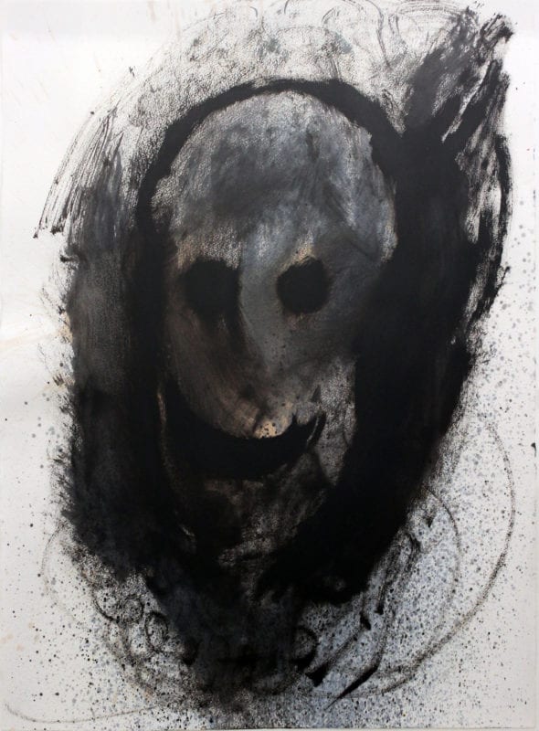 Rhys Lee SPIT SHINE #22 2016 Oil, charcoal and shellac on paper 76 x 57 cm