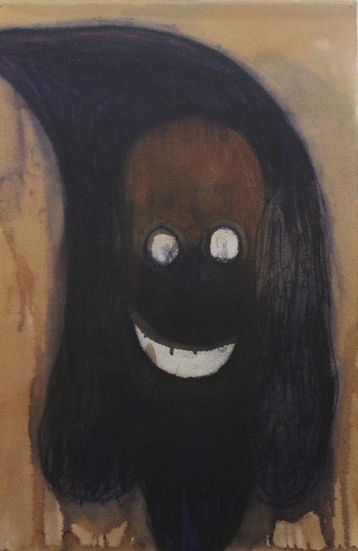 Rhys Lee SPIT SHINE #27 2016 Oil, charcoal and shellac on paper 56 x 38 cm 