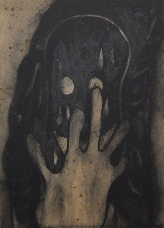 Rhys Lee SPIT SHINE #34 2016 Ink, charcoal and shellac on paper37 x 28 cm 