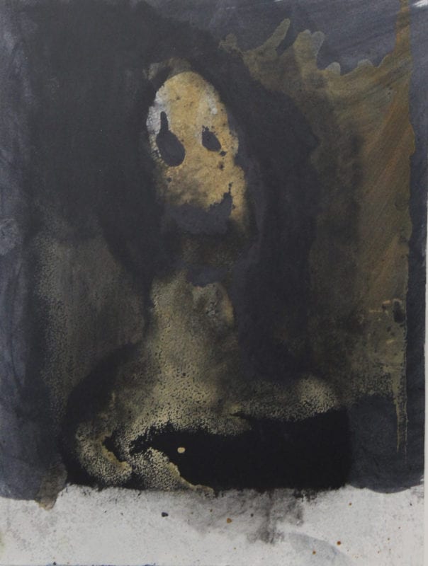 Rhys Lee SPIT SHINE #35 2016 namel, ink and shellac on paper 37 x 28 cm 