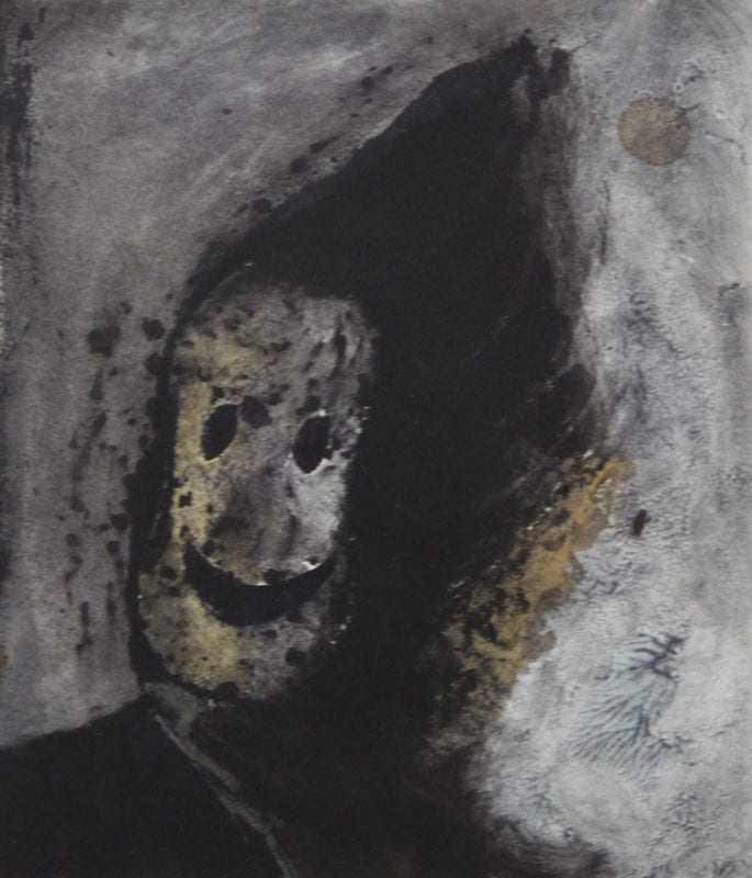 Rhys Lee SPIT SHINE #41 2016 Ink and shellac on paper 28 x 23 cm 