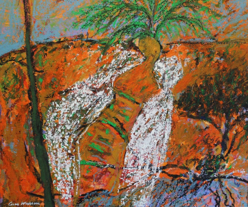 Guy Warren 'Conversation Piece' 2016 Oil stick on paper 49 x 58 cm