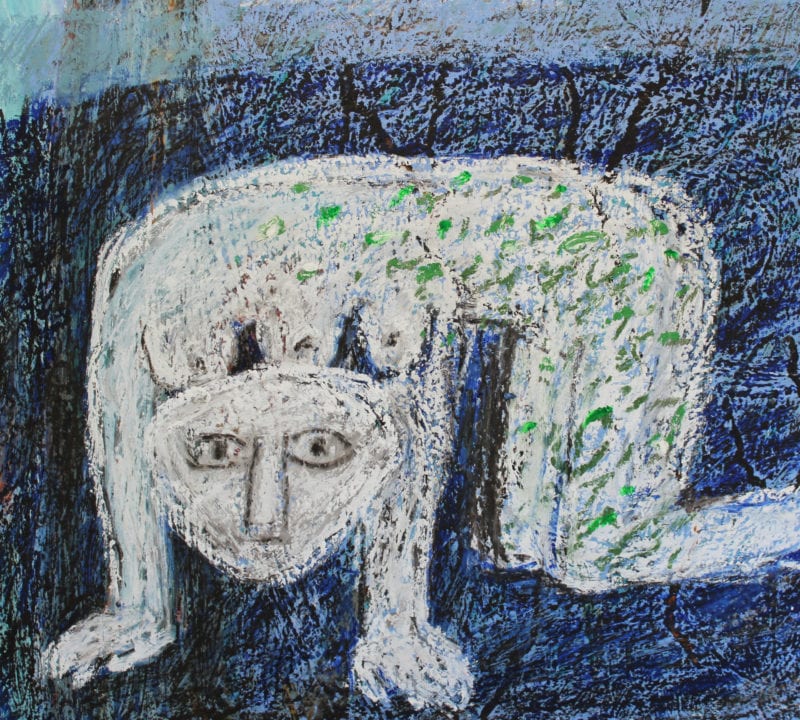 Guy Warren 'Gaia' 2016 Oil stick on paper 50 x 55.5 cm