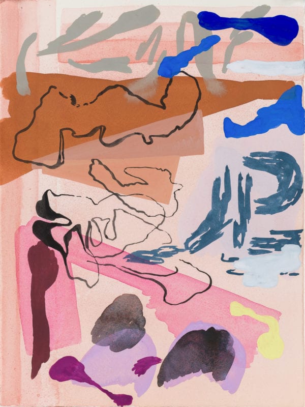 Tonee Messiah 'Intent' 2020 watercolour and gouache on cotton rag (framed) 38 x 28 cm SOLD