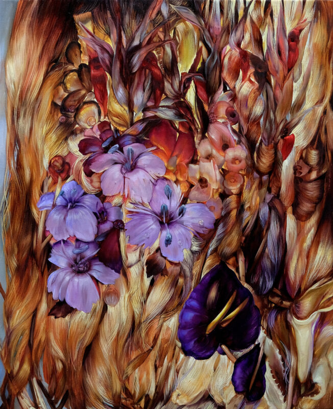 Karla Marchesi 'Split ends' 2023 oil on linen 80 x 60 cm