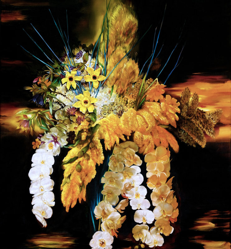 Karla Marchesi 'Euro swamp thing' 2021 oil on linen 100 x 100 cm