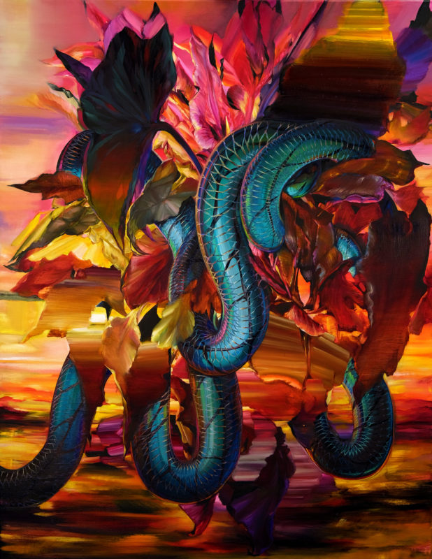 Karla Marchesi 'Namaste b!tches' 2021 oil on linen 130 x 100 cm $5,900