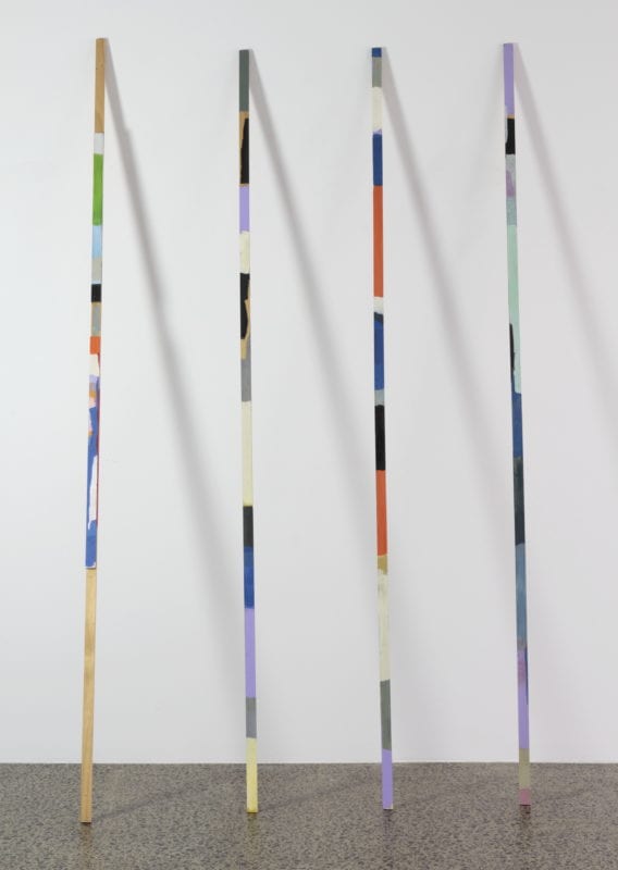 Antonia Sellbach 'Stick works #25, 26, 27, 28' 2020 acrylic and gesso on timber, dimensions variable