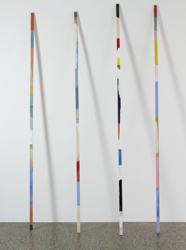 Antonia Sellbach 'Stick works #29, 30, 31, 32' 2020 acrylic and gesso on timber, dimensions variable