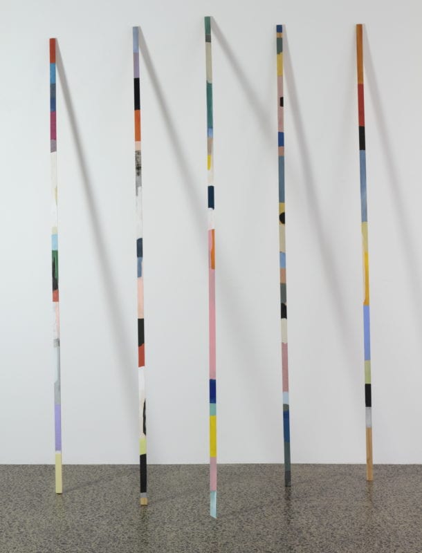 Antonia Sellbach 'Stick works #20, 21, 22, 23, 24' 2020 acrylic and gesso on timber, dimensions variable