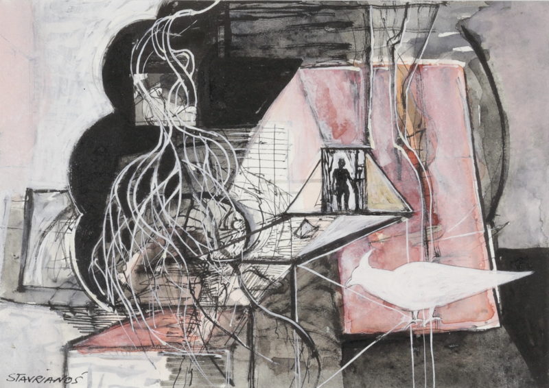 Wendy Stavrianos 'Metaphysical room 8' 2011 acrylic on paper 14 x 19 cm 