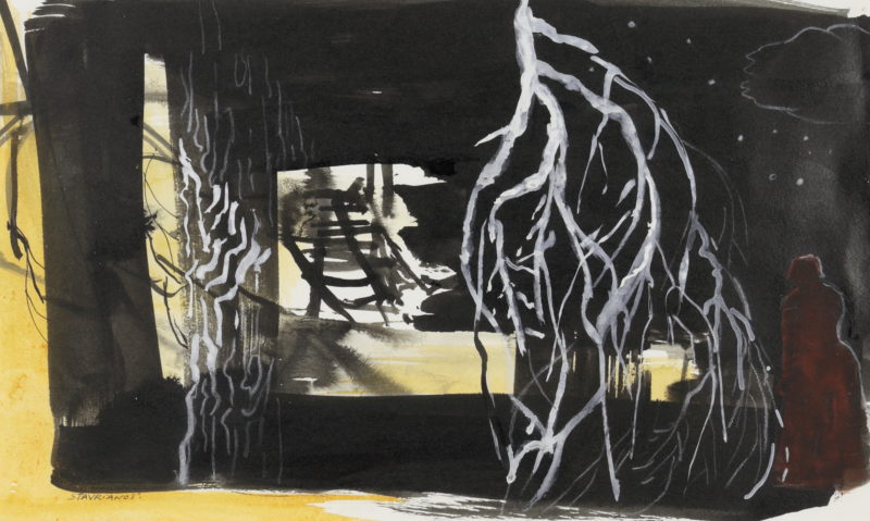 Wendy Stavrianos 'Room in the landscape 4' 2011 acrylic on paper 20.5 x 33 cm 