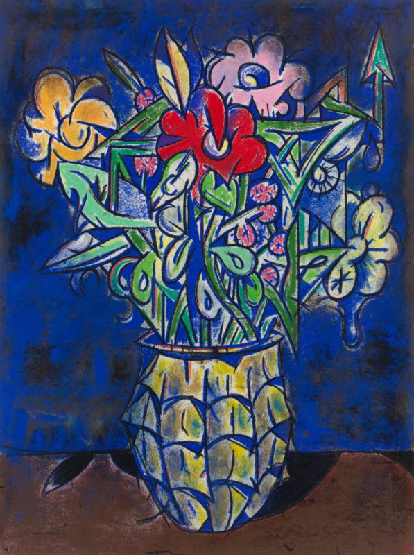 Rhys Lee 'Flowers in blue light' 2021 unframed pastel on paper 76 x 56 cm