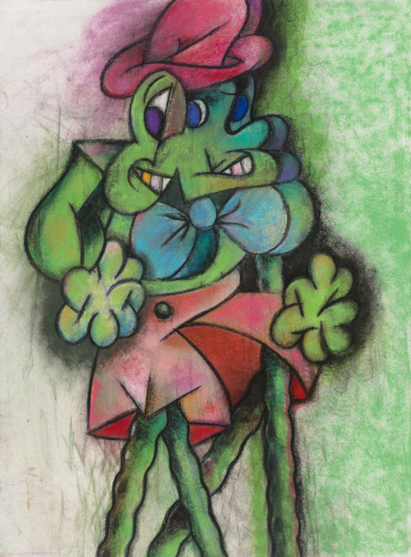 Rhys Lee 'Wobbly frog' 2020 unframed pastel on paper 76 x 56 cm